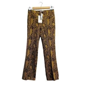 JOIE Marcena B mesa snake Jacquard Pants Sz 2 Slim Cropped Trouser black yellow